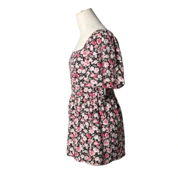 NWT Trixxi Boho Floral Peasant Fit & Flare Mini Romper - Picture 2 of 4